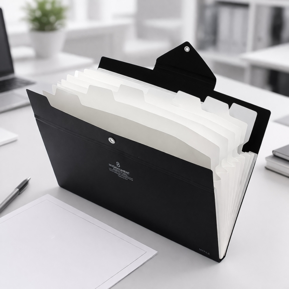 오피스 포켓 도큐먼트 파일(8칸) (블랙)