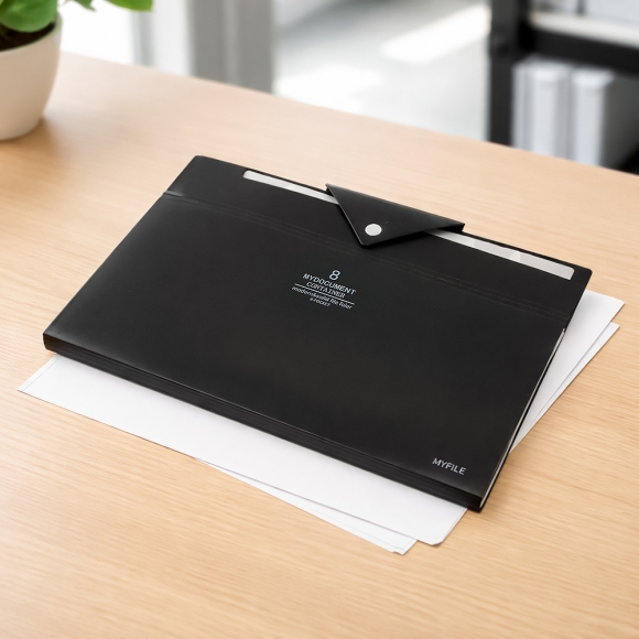 오피스 포켓 도큐먼트 파일(8칸) (블랙)