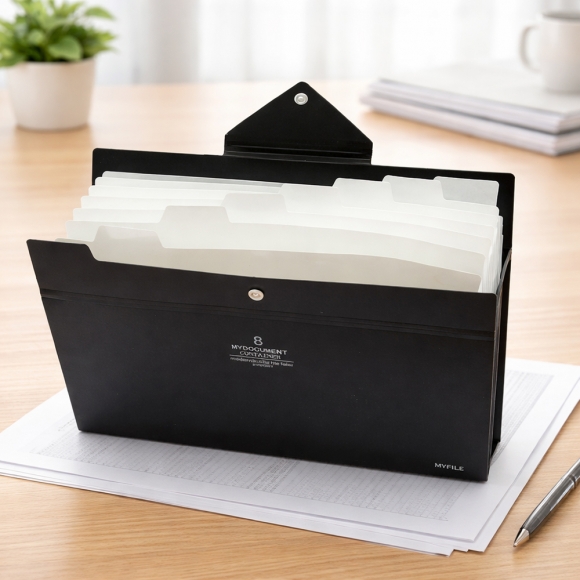 오피스 포켓 도큐먼트 파일(8칸) (블랙)