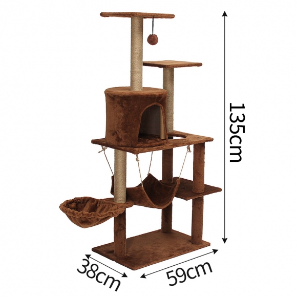 펫캐슬 고양이 캣타워(135cm) (브라운)