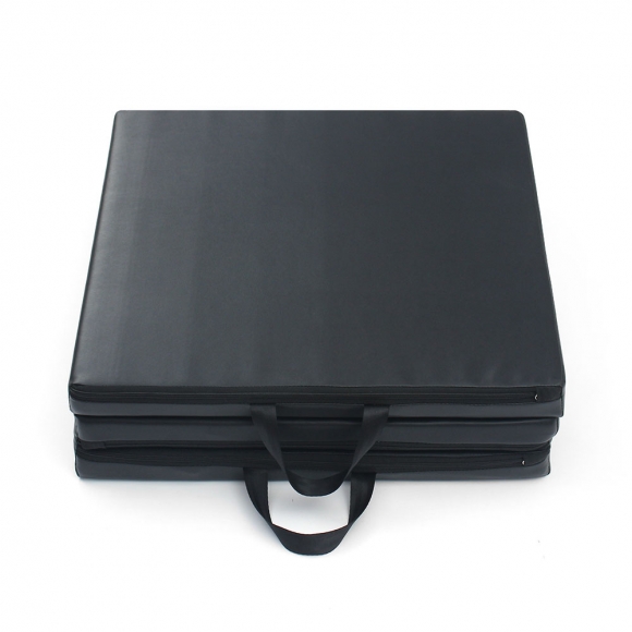 홈트 3단 접이식 헬스 요가매트(180x60x5cm) (블랙)