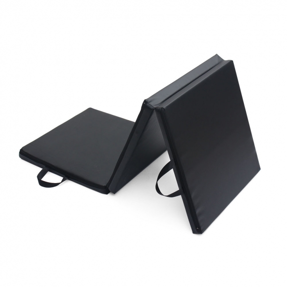 홈트 3단 접이식 헬스 요가매트(180x60x5cm) (블랙)