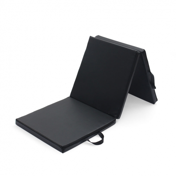 홈트 3단 접이식 헬스 요가매트(180x60x5cm) (블랙)