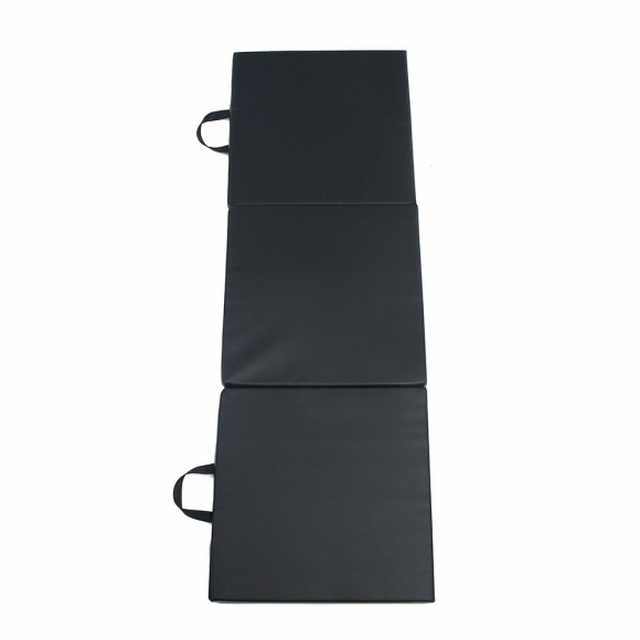 홈트 3단 접이식 헬스 요가매트(180x60x5cm) (블랙)