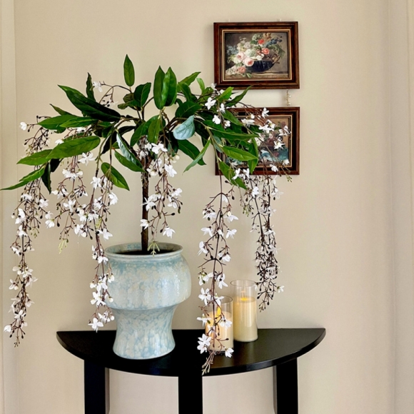 인테리어 우아한 학자스민 조화 화분(색상)