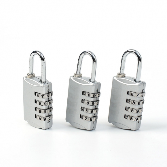 [영달철물] 넘버락 4자리 번호 자물쇠 3p세트(A) (실버)