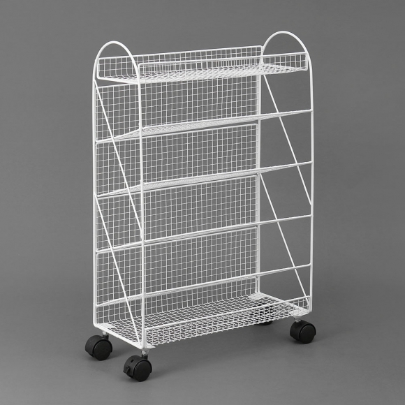 홈무드 6단 이동식 북트롤리(화이트)