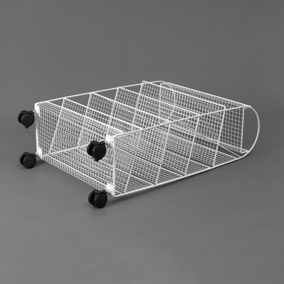 홈무드 6단 이동식 북트롤리(화이트)