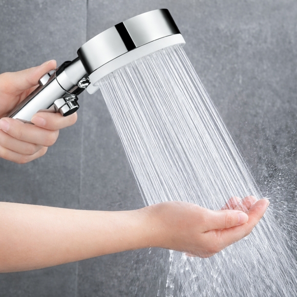 플로우픽 4단 수압 온오프 샤워기헤드(실버)