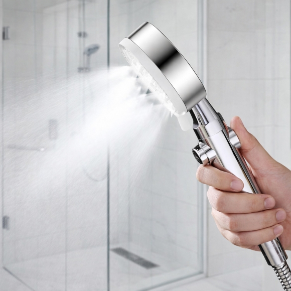 플로우픽 4단 수압 온오프 샤워기헤드(실버)