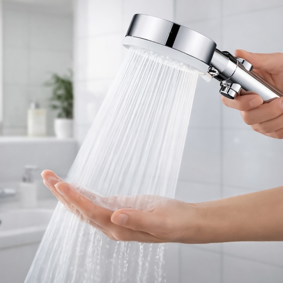 플로우픽 4단 수압 온오프 샤워기헤드(실버)