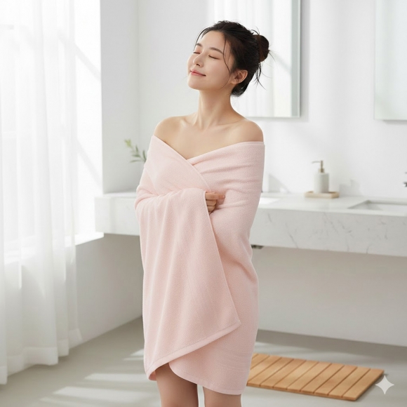 뽀송데이 30수 코튼 바스타월(솔리드 핑크)