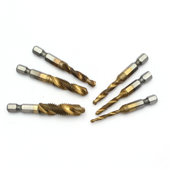 탭핑비트 드릴탭 6종세트(숏타입) (티타늄코팅)