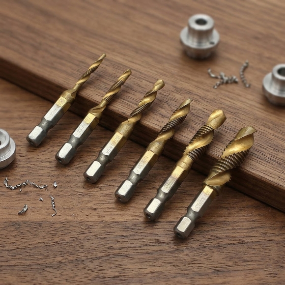 탭핑비트 드릴탭 6종세트(숏타입) (티타늄코팅)