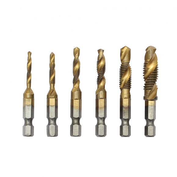 탭핑비트 드릴탭 6종세트(숏타입) (티타늄코팅)