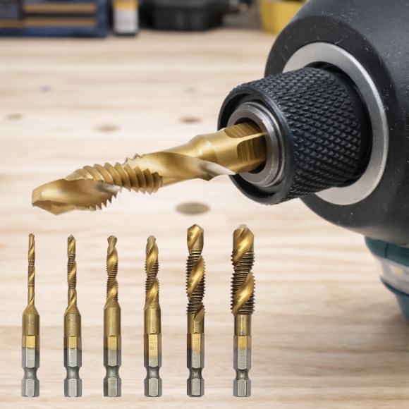 탭핑비트 드릴탭 6종세트(롱타입) (티타늄코팅)