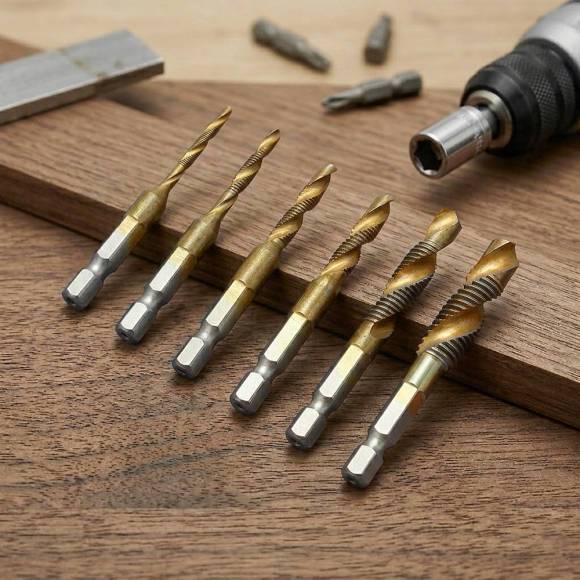 탭핑비트 드릴탭 6종세트(롱타입) (티타늄코팅)