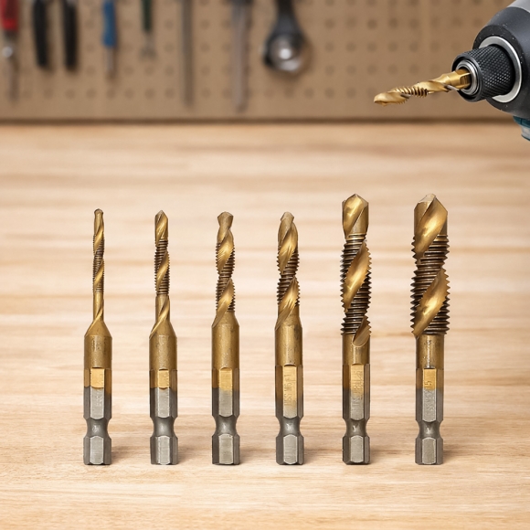탭핑비트 드릴탭 6종세트(롱타입) (티타늄코팅)