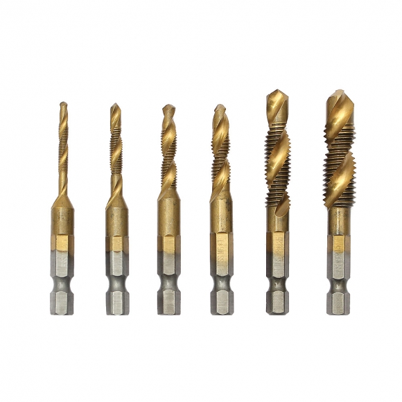 탭핑비트 드릴탭 6종세트(롱타입) (티타늄코팅)