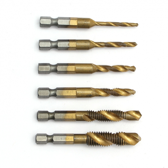 탭핑비트 드릴탭 6종세트(롱타입) (티타늄코팅)