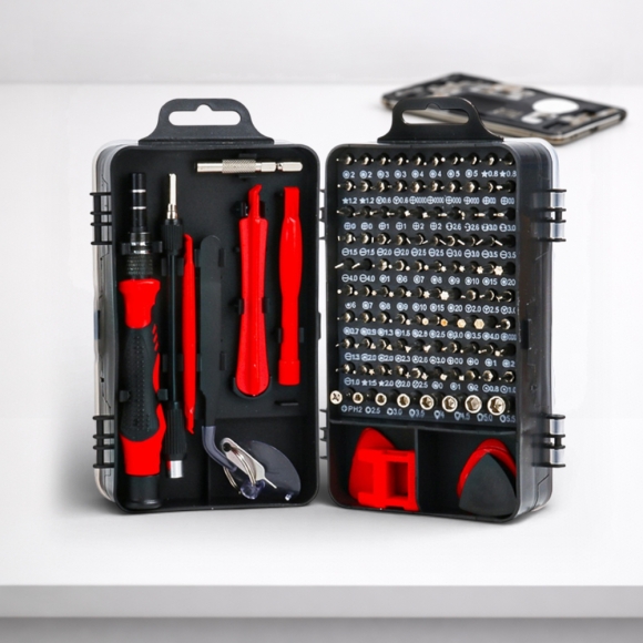 115종 올인원 정밀드라이버 수리키트(블랙 레드)