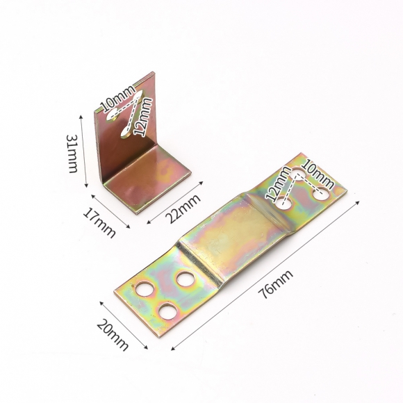 [영달철물] 탈착식 ㄱ자 커넥팅 브라켓 2세트(76mm) 