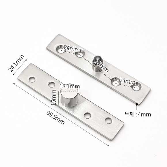 [영달철물] 제로스핀 360도 회전 스텐 경첩(실버) (99.5mm)