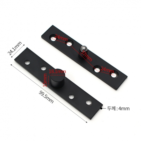 [영달철물] 제로스핀 360도 회전 스텐 경첩(블랙) (99.5mm)