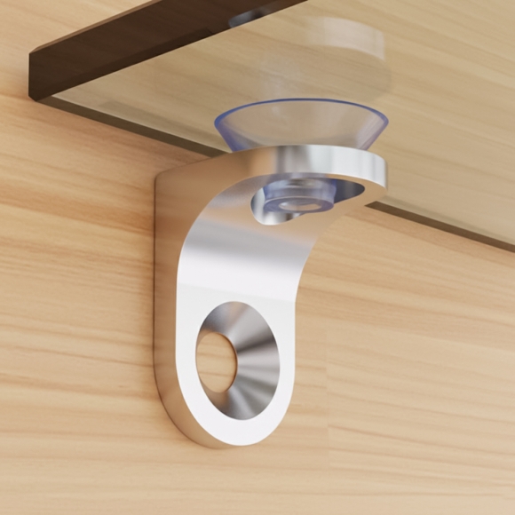 [영달철물]ㄱ자 유리 선반 다보 4개입(22x14mm) (라운드)