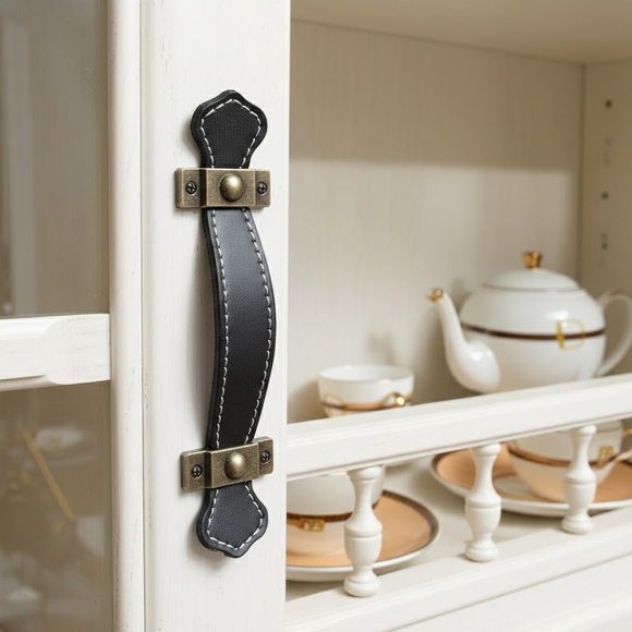 레더룸 가죽 가구 손잡이 2세트(96mm) (클래식 블랙)