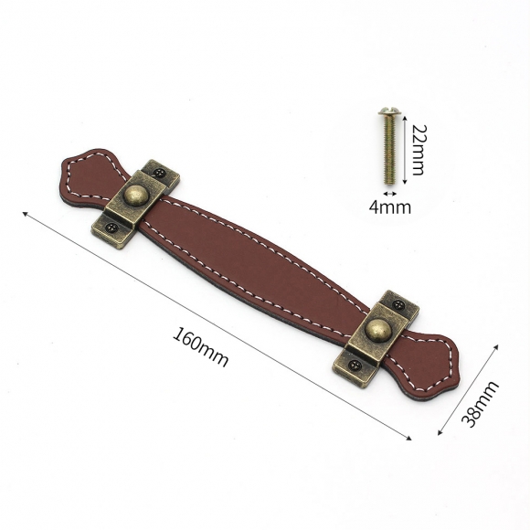 레더룸 가죽 가구 손잡이 2세트(96mm) (클래식 브라운)