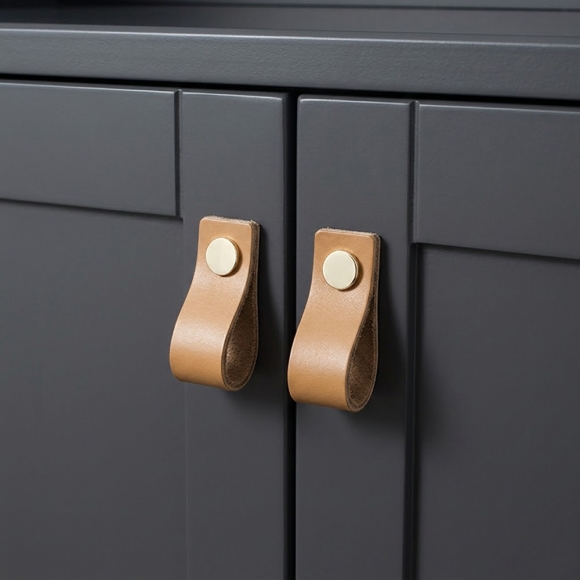 레더룸 가죽 가구 손잡이 3세트(1구) (스퀘어 베이지)