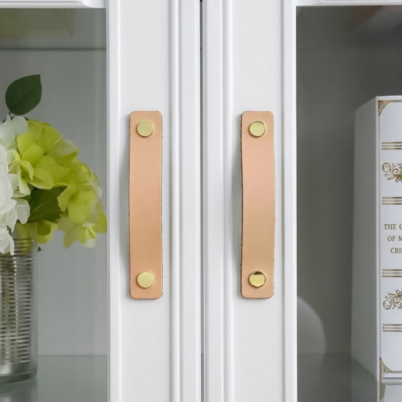 레더룸 가죽 가구 손잡이 2세트(128mm) (스퀘어 베이지)