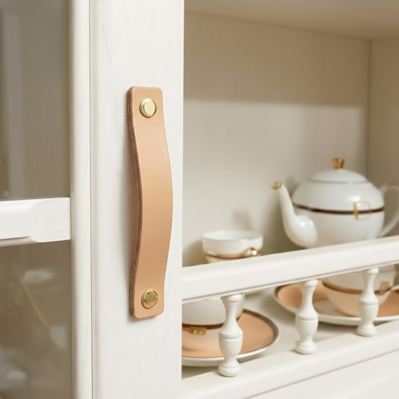 레더룸 가죽 가구 손잡이 2세트(128mm) (스퀘어 베이지)