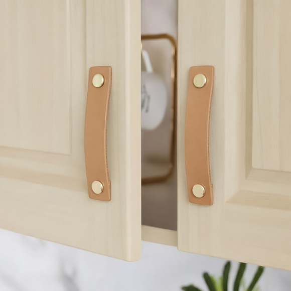 레더룸 가죽 가구 손잡이 2세트(96mm) (스퀘어 베이지)