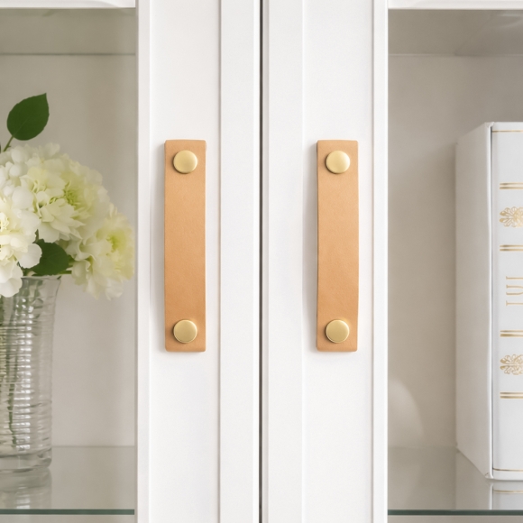 레더룸 가죽 가구 손잡이 2세트(96mm) (스퀘어 베이지)