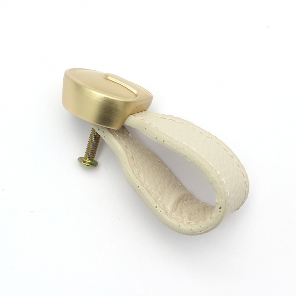 레더룸 가죽 가구 손잡이 3세트(1구) (커브 베이지)