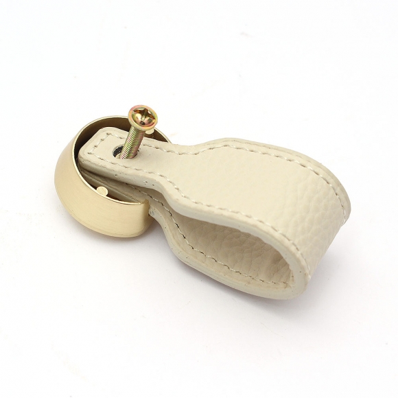 레더룸 가죽 가구 손잡이 3세트(1구) (커브 베이지)