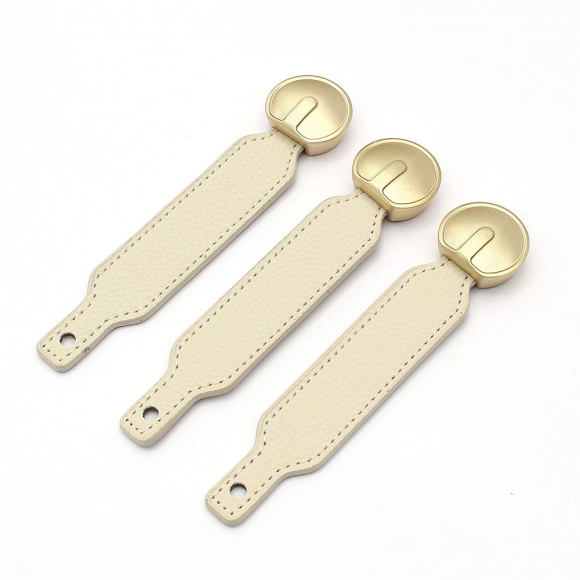 레더룸 가죽 가구 손잡이 3세트(1구) (커브 베이지)