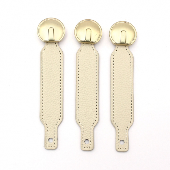 레더룸 가죽 가구 손잡이 3세트(1구) (커브 베이지)