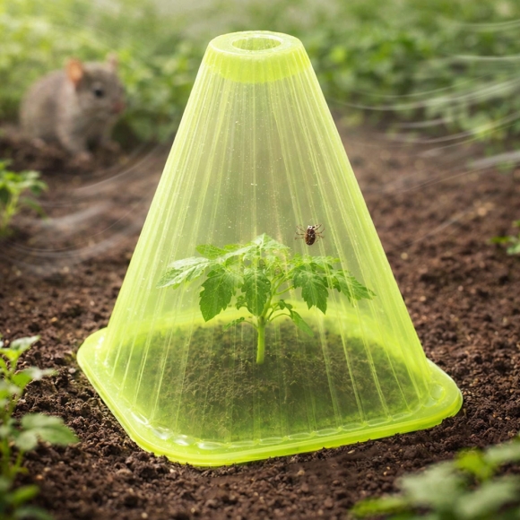 쑥쑥 식물 모종 보호 커버 50p세트(22cm) (그린 고깔)