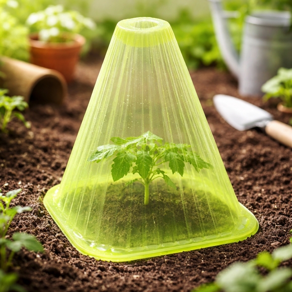 쑥쑥 식물 모종 보호 커버 50p세트(22cm) (그린 고깔)