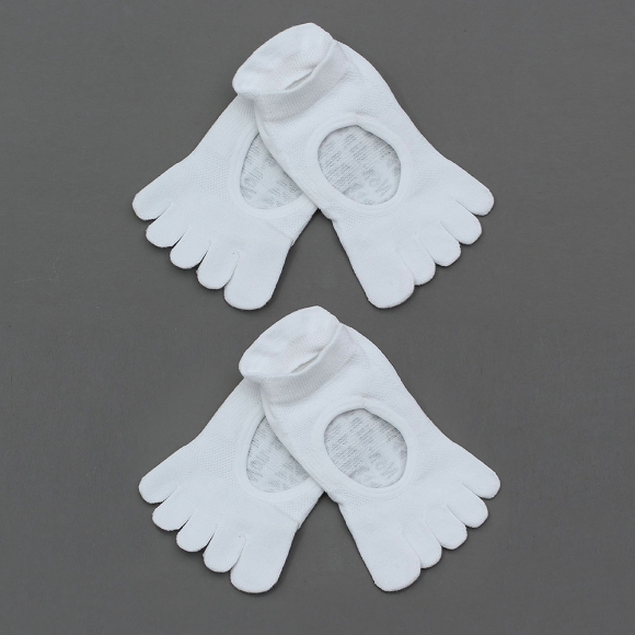 핏코어 메쉬 필라테스 토삭스 2켤레(화이트)