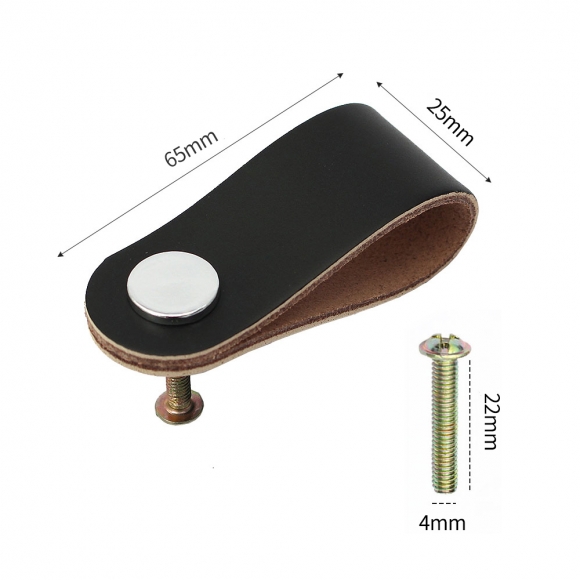 레더룸 가죽 가구 손잡이 4세트(1구) (모던 블랙)