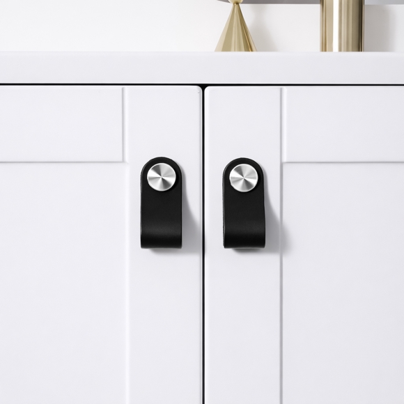 레더룸 가죽 가구 손잡이 4세트(1구) (모던 블랙)