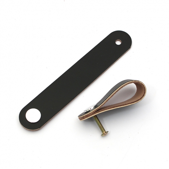 레더룸 가죽 가구 손잡이 4세트(1구) (모던 블랙)