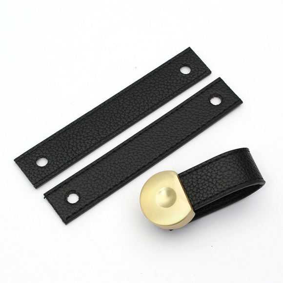 레더룸 가죽 가구 손잡이 3세트(1구) (링 블랙)