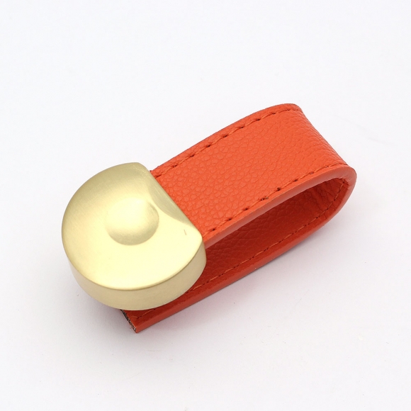 레더룸 가죽 가구 손잡이 3세트(1구) (링 오렌지)