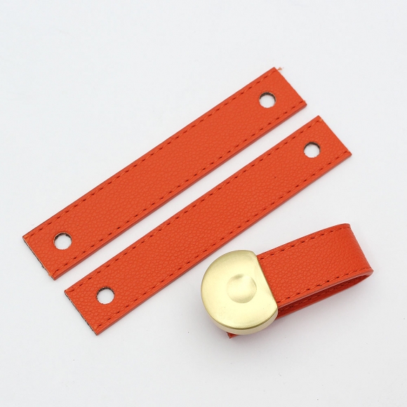 레더룸 가죽 가구 손잡이 3세트(1구) (링 오렌지)