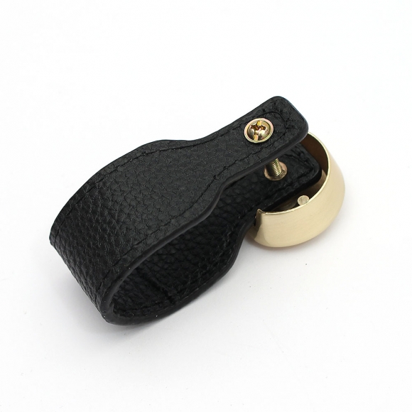 레더룸 가죽 가구 손잡이 3세트(1구) (커브 블랙)